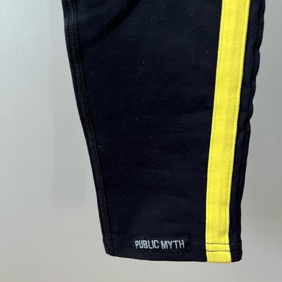 Public Myth size medium black leggings with yellow stripe - Picture 3 of 3